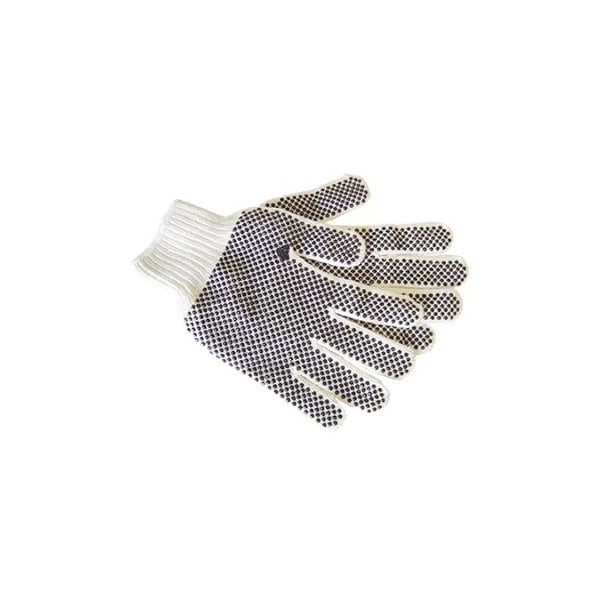 The Brush Man Polyester/Cotton Gloves, Black Pvc Dots Front/Back, Large, 12PK GLOVE-5522 - main